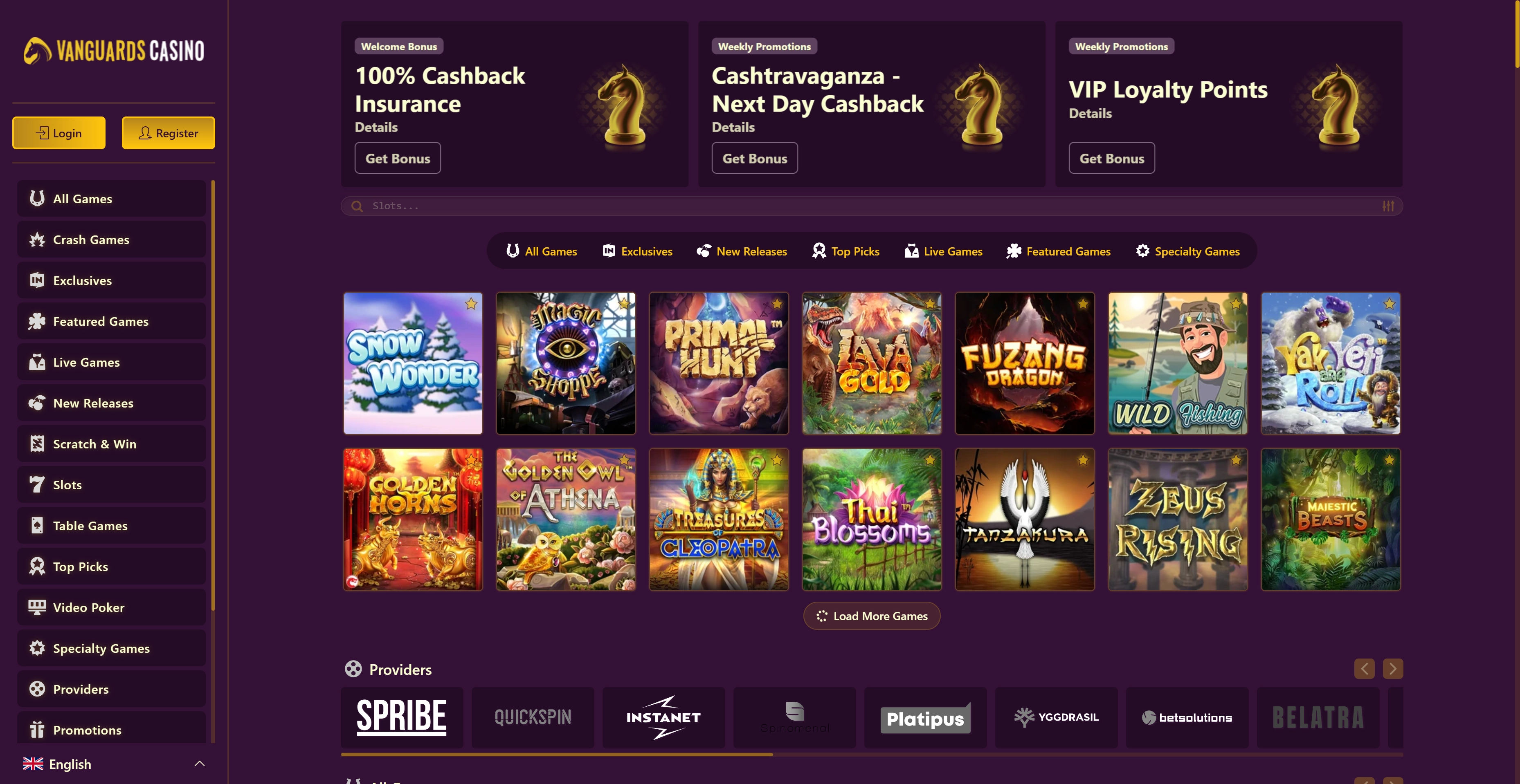 Vanguards Casino Tablet App Preview